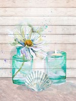 Fresh Flowers and Shells I Fine Art Print