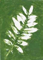 Tropical Leaf Branch Stamp White Fine Art Print