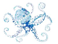 Azul Dotted Octopus I Fine Art Print