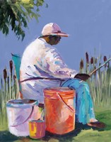 Sisters Fishing I Fine Art Print