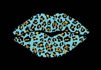 Aqua Leopard Lips Fine Art Print