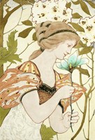 Art Nouveau Woman With Flower 1898 Fine Art Print