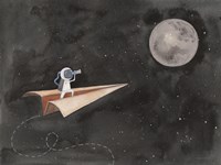Paper Airplane to the Moon Fine Art Print