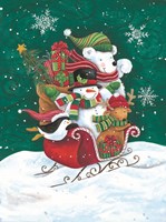 Christmas Friends Sleigh Fine Art Print