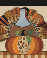 Turkey and Patterned Pumpkin Fine Art Print
