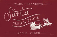 Vintage Christmas VI Red Framed Print