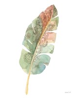 Boho Tropical Leaf I on White Fine Art Print
