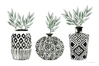 Geometric Vases I Green Fine Art Print