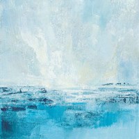 Coastal View II Aqua Framed Print