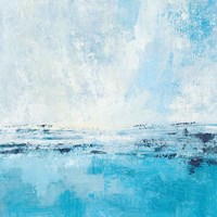 Coastal View I Aqua Framed Print