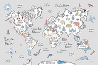 World Map Pastel Fine Art Print