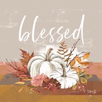 Blessed Pumpkin and Fall Flowers Fine Art Print
