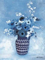 Moody Blue Floral Fine Art Print