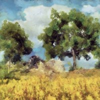 Mellow Yellow Landscape I Fine Art Print