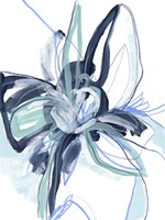 Blue Floral Burst II Framed Print