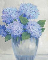 Blue Hydrangeas in Vase II Framed Print