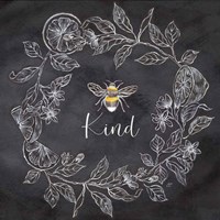 Bee Sentiment Wreath Black II-Kind Fine Art Print