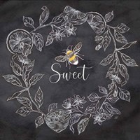 Bee Sentiment Wreath Black IV-Sweet Fine Art Print