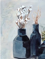 Cotton Jar in navy Fine Art Print
