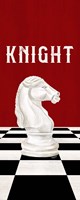 Rather be Playing Chess Pieces Red Panel III-Knight Fine Art Print