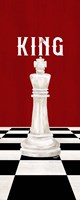 Rather be Playing Chess Pieces Red Panel V-King Fine Art Print