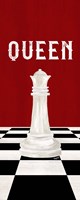Rather be Playing Chess Pieces Red Panel VI-Queen Fine Art Print
