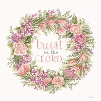 Trust in the Lord Floral Wreath Fine Art Print