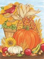 Fall Pumpkin & Cardinal Fine Art Print