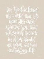 John 3:16 Fine Art Print