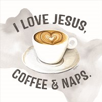 Jesus - Coffee - Naps Framed Print