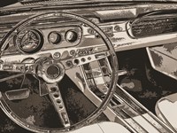 Vintage Car Dashboard Fine Art Print