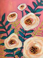 White Flowers on Pink Fine Art Print
