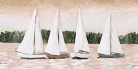 White Sails At Sunset Fine Art Print