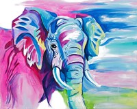 Fun Colorful Elephant Fine Art Print