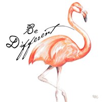 Be Different Flamingo I Framed Print