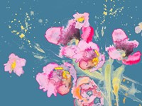 Watercolor Poppies on Blue Fine Art Print