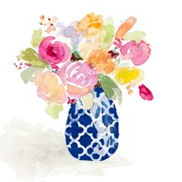 Navy Spring Vase I Fine Art Print