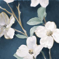 Bella Fiori on Navy I Framed Print