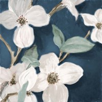 Bella Fiori on Navy II Fine Art Print