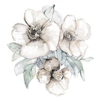 Moonlit Florals Square I Framed Print