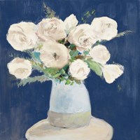 Peonies on Navy Fine Art Print