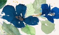 Blue Watercolor Flowers I Fine Art Print
