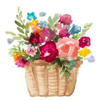Floral Basket And Balloons Fine Art Print