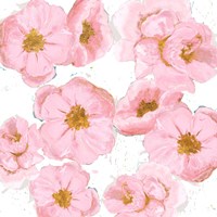 Pink And Gold Florals Fine Art Print