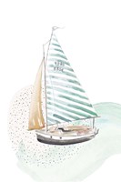 Turquoise Sail Boat Fine Art Print