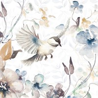 Floral with Bird II Fine Art Print