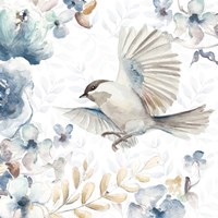 Floral With Bird I Fine Art Print