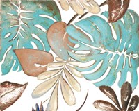 Teal and Tan Palms I Fine Art Print