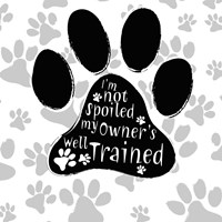 B&W Dog Paw II Framed Print