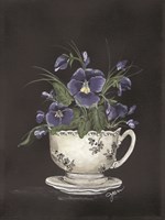 Tea Cup Violets Fine Art Print